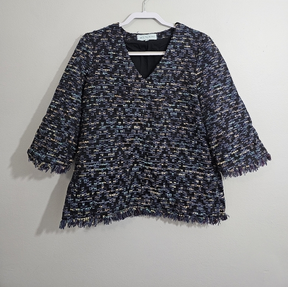 Tuckernuck Belfast Metallic Tweed Wool Blend Top